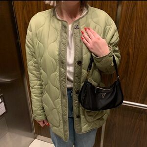 Abercrombie & Fitch Olive Green Quilted Puffer Jacket